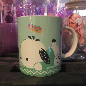 Cute Green Mug with pachacco Cartoon Dog Design